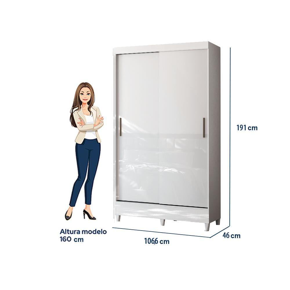 Guarda-roupa Santos Andirá Fit 2 Portas, 2 Gavetas com Cabideiro e Maleiro Solteiro – 106,6 cm de largura - 3