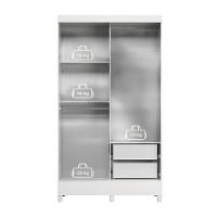 Guarda-roupa Santos Andirá Fit 2 Portas, 2 Gavetas com Cabideiro e Maleiro Solteiro – 106,6 cm de largura - 6