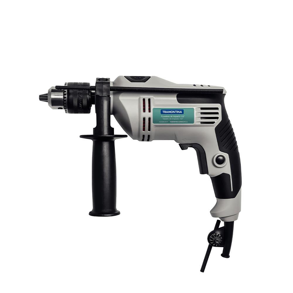 Furadeira de Impacto Tramontina 1/2" com Empunhadura Auxiliar e Sistema de Reversão - 500W - 1