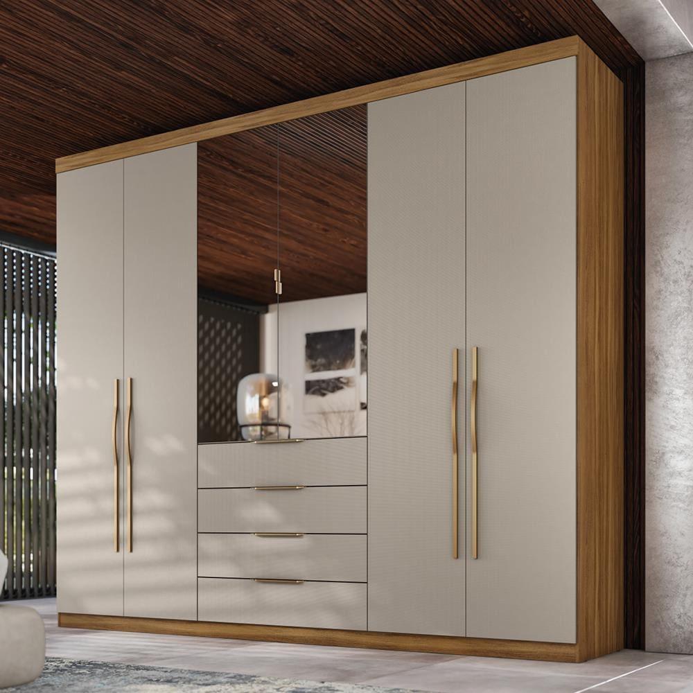 Guarda-Roupa Demóbile Giardino com 6 Portas e 4 Gavetas - 262,2 de largura - 1