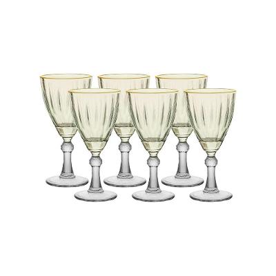 Conjunto de Taças para Água/Vinho Hauskraft Dominic em Vidro 275 ml Verde - 6 Peças