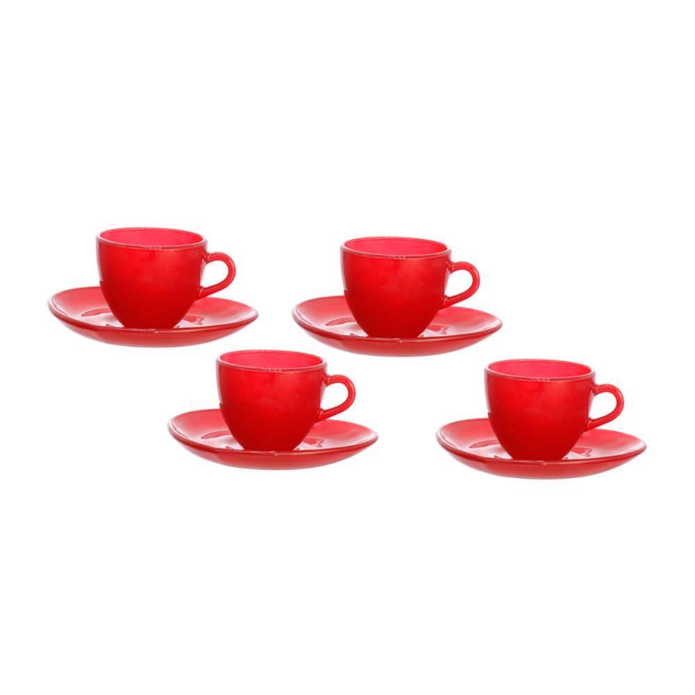 Jogo de Xícaras para Café Hauskraft Heart em Vidro 85 ml Vermelha – 4 Peças - 1