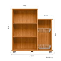 Fruteira Poliman Sollys com 2 Portas, 2 Cestos, 1 Prateleira e 91cm de Largura - Freijó - 4