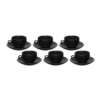 Jogo de Xícaras para Chá Hauskraft Manhattan em Porcelana 160 ml Preta – 6 Peças