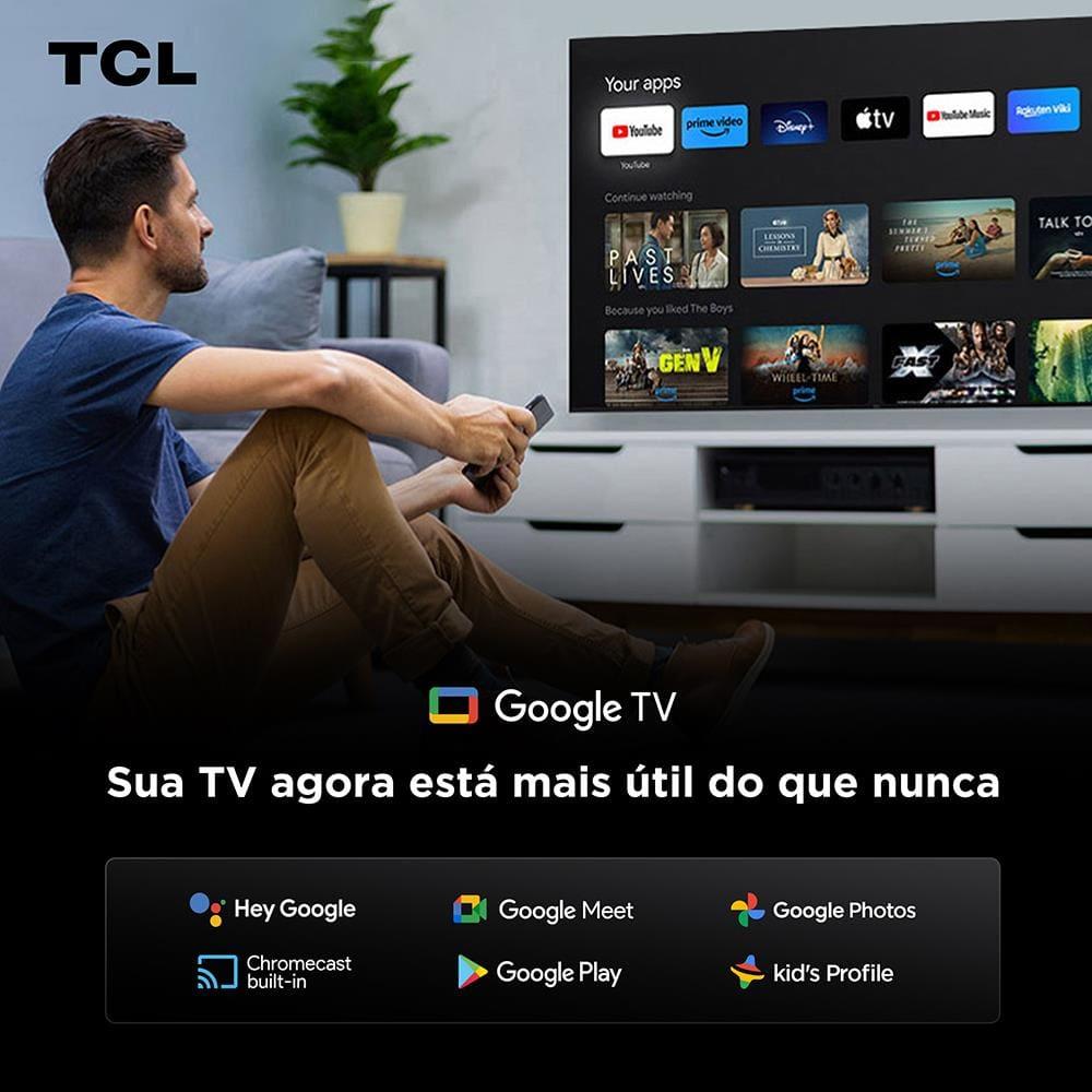 Smart TV 75" TCL 75C6K 4K QD-Mini Led 144Hz com Sistema Operacional Google TV - 10