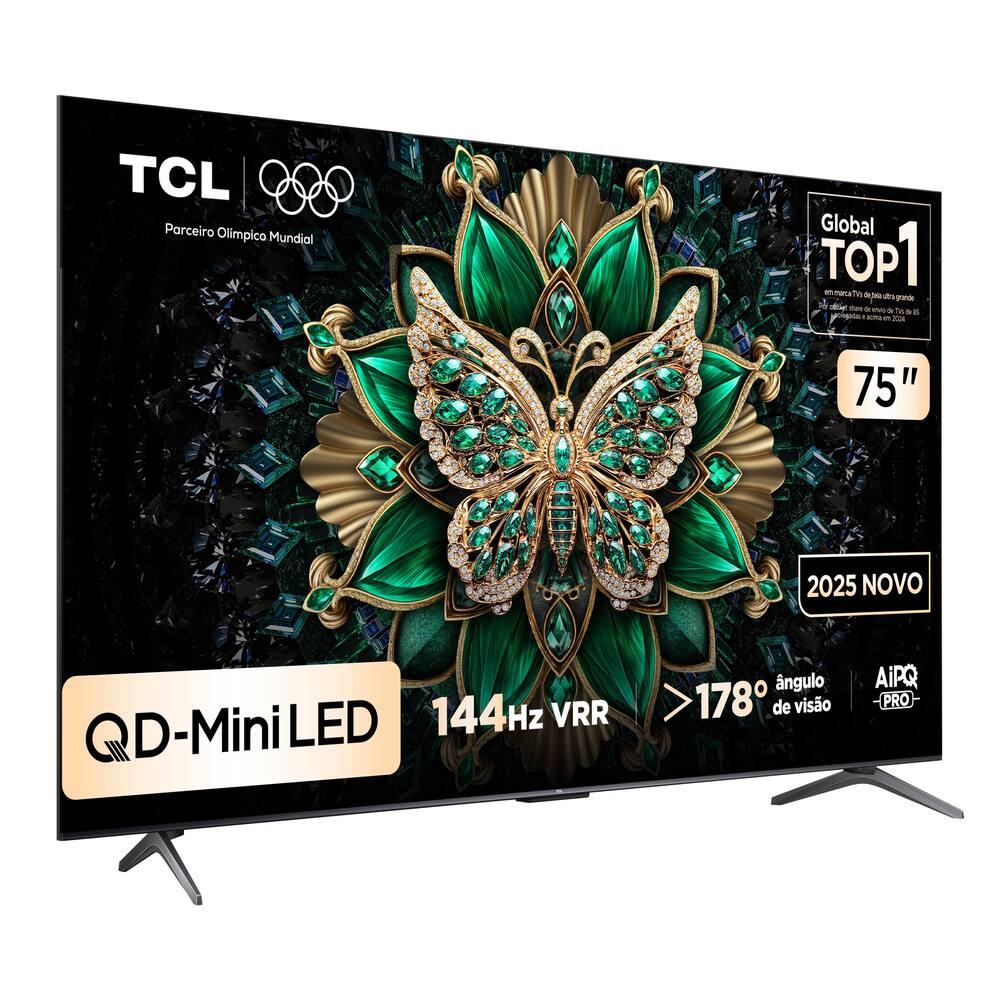 Smart TV 75" TCL 75C6K 4K QD-Mini Led 144Hz com Sistema Operacional Google TV - 12