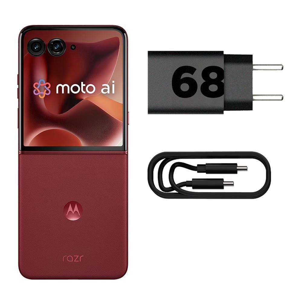 Smartphone Motorola Razr 60 Ultra 5G Vermelho 1TB, 16GB RAM + 16GB Ram Boost, Tela Dobrável 7.0" pOLED e Externa 4", Câmera Traseira 50MP e IP48 - 7
