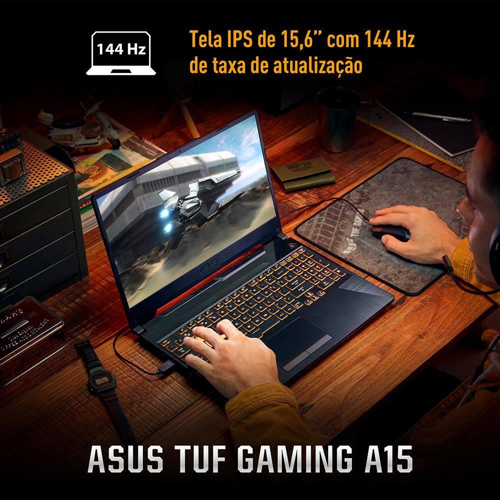 Notebook Gamer 15,6” ASUS TUF A15 144Hz Ryzen 7 KeepOS 8GB RAM 512GB SSD Preto - 3