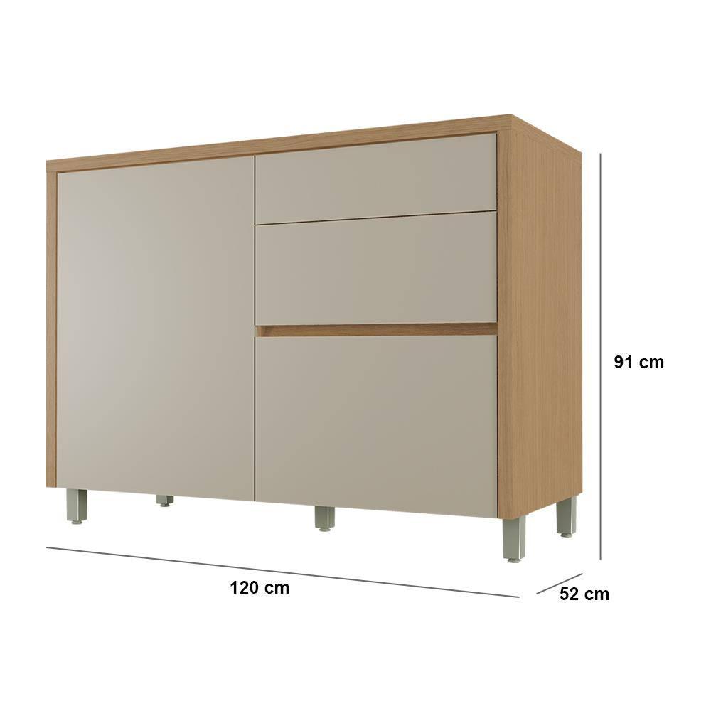 Balcão Nesher Condessa em MDF com 1 Porta e 3 Gavetas - 120cm de largura - 7