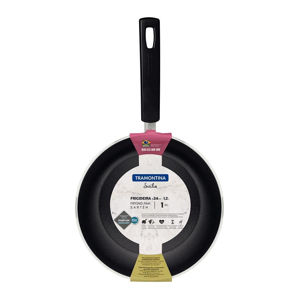 Frigideira Tramontina Sicília em Alumínio com Revestimento Interno e Externo Antiaderente Starflon Excellent 24cm - Vermelha - 3