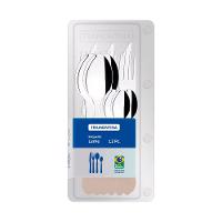 Conjunto de Panelas Tramontina Sicilia com Revestimento Starflon Excellent Vermelho – 5 Peças + Faqueiro 12 Peças Tramontina Leme - Cinza