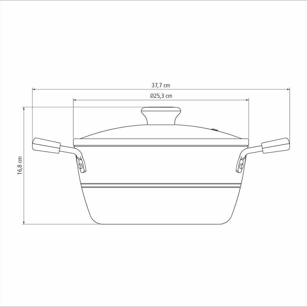 Caçarola Tramontina Sicília em Alumínio com Revestimento Interno e Externo Antiaderente Starflon Excellent 24cm - Avelã - 3