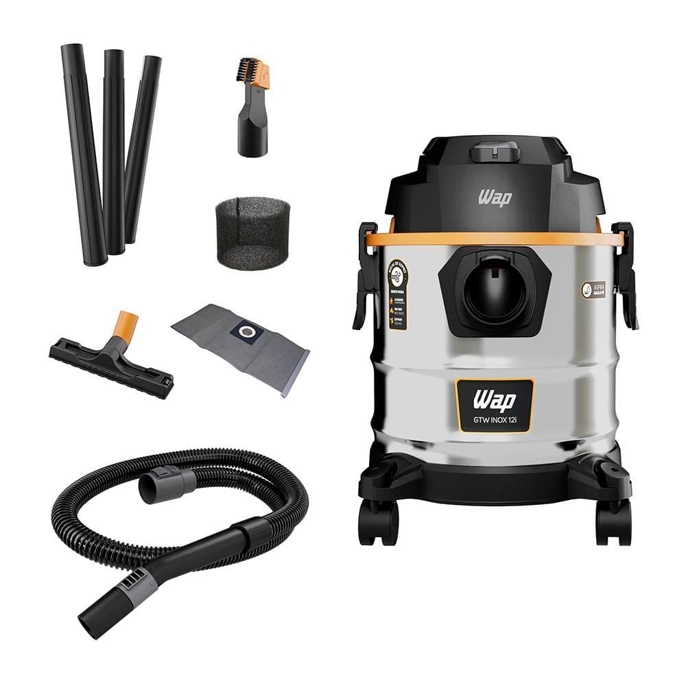 Aspirador de Pó e Água Wap GTW 1600W 12L com Função Sopra Folhas – Inox/Preto/Amarelo - 2