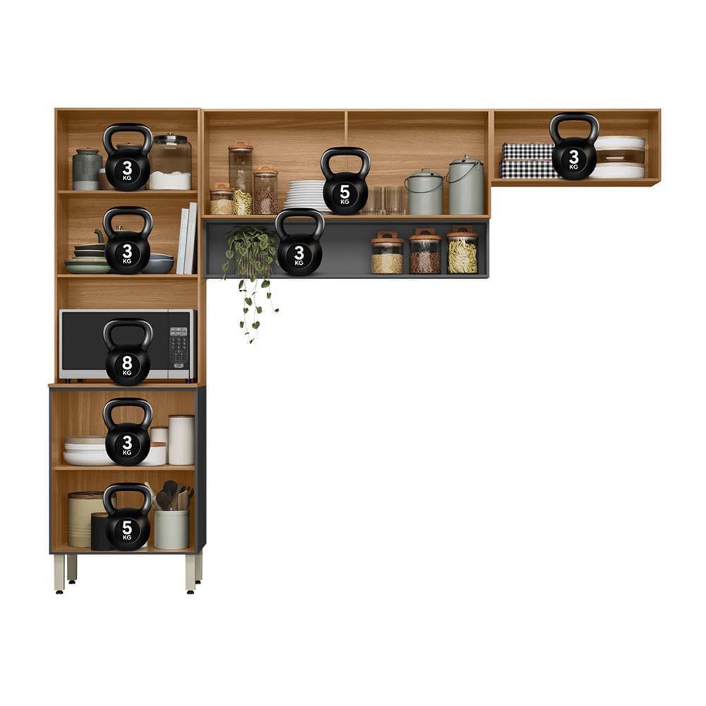 Cozinha Compacta Demóbile Aspen com 6 Portas e 2 Prateleiras - 250cm de largura - 5
