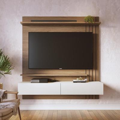 Painel de TV Colibri Juriti 150 Ripado Amêndoa Off White