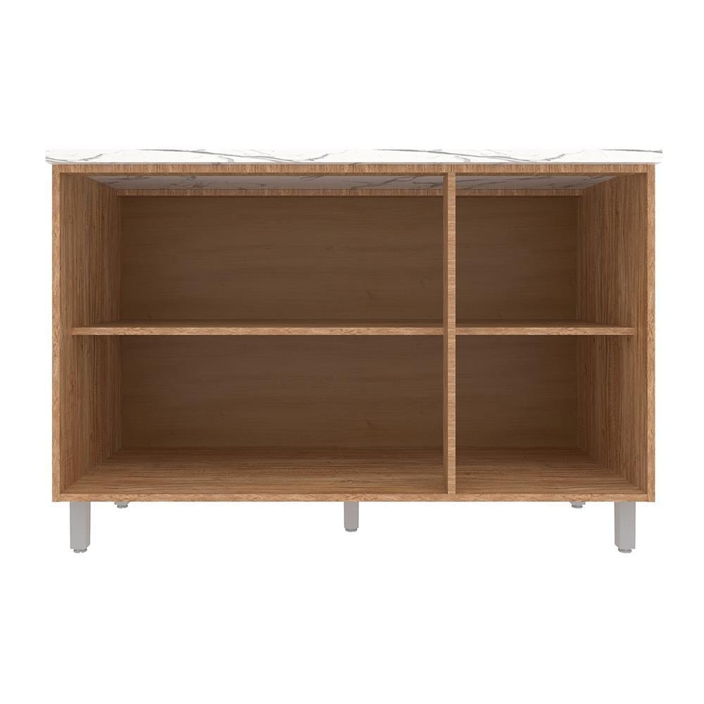 Balcão Triplo Bartira Amazonita com 3 Portas, 1 Prateleira e 120cm de largura - Damasco - 4