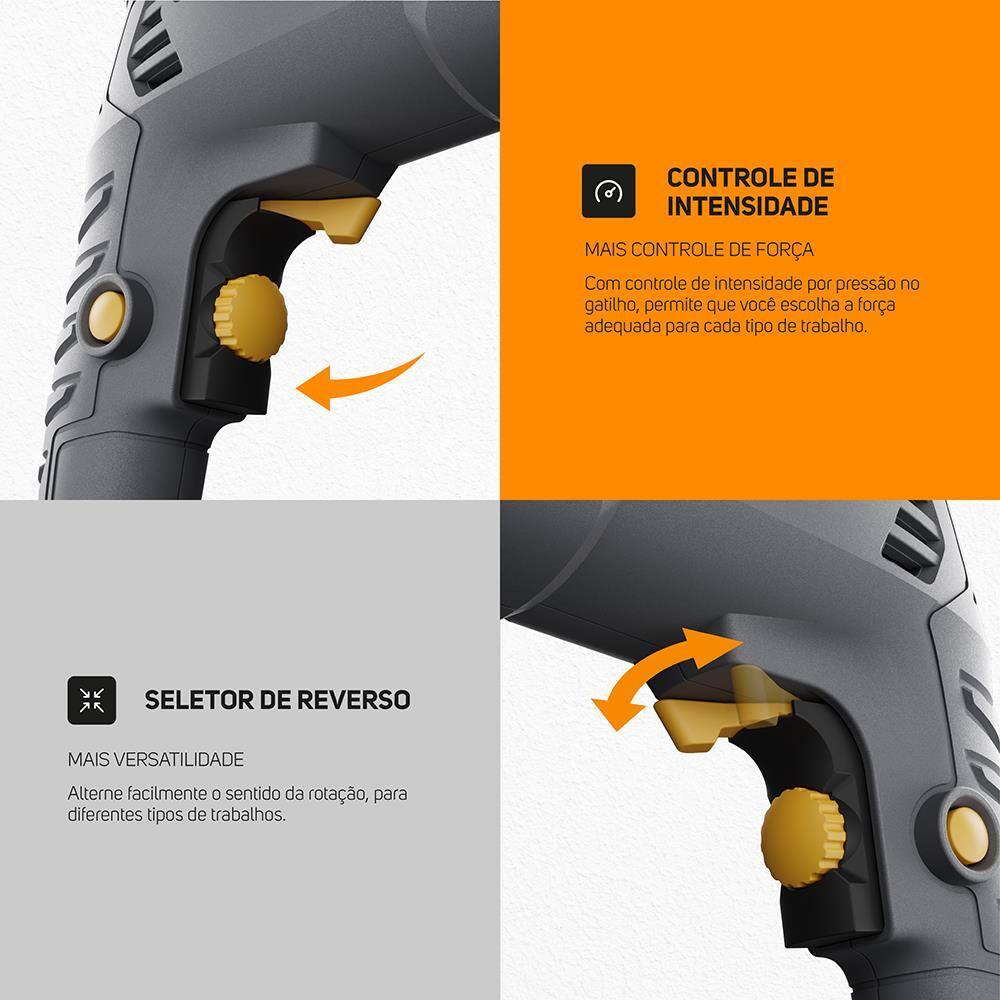 Parafusadeira e Furadeira de Impacto 3/8" (10mm) Wap 700K10 com Acessórios - 9