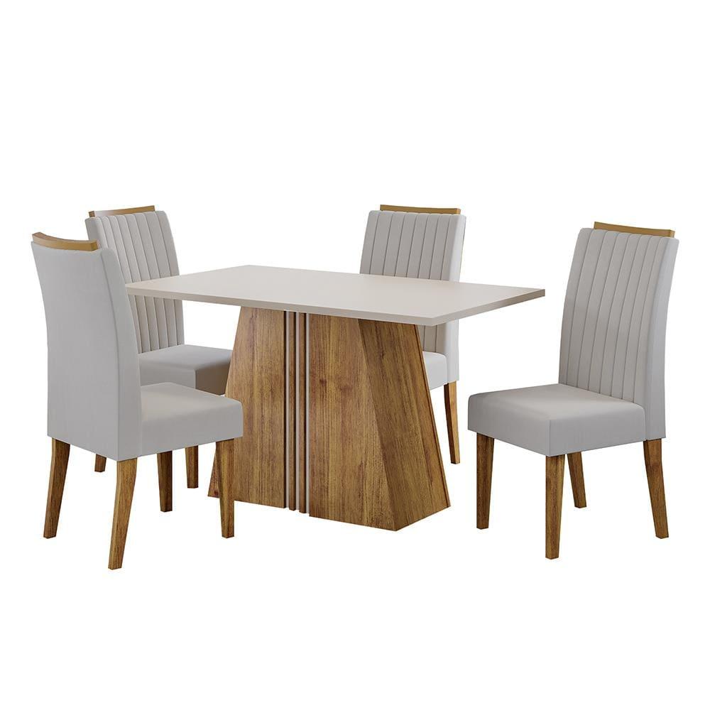 Mesa de Jantar 4 Cadeiras Viero Lumina Estofada Veludo - 2
