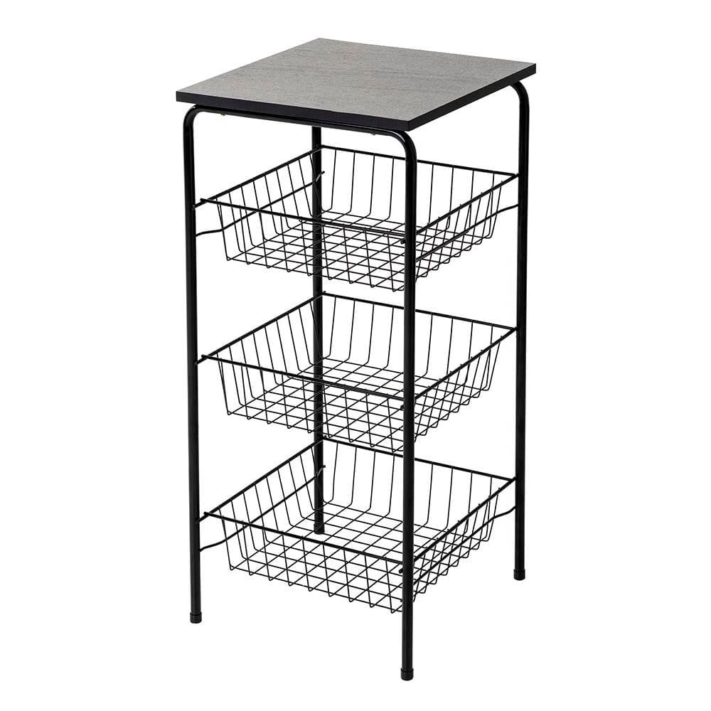 Fruteira Utimil com 3 Cestos - Preta - 1