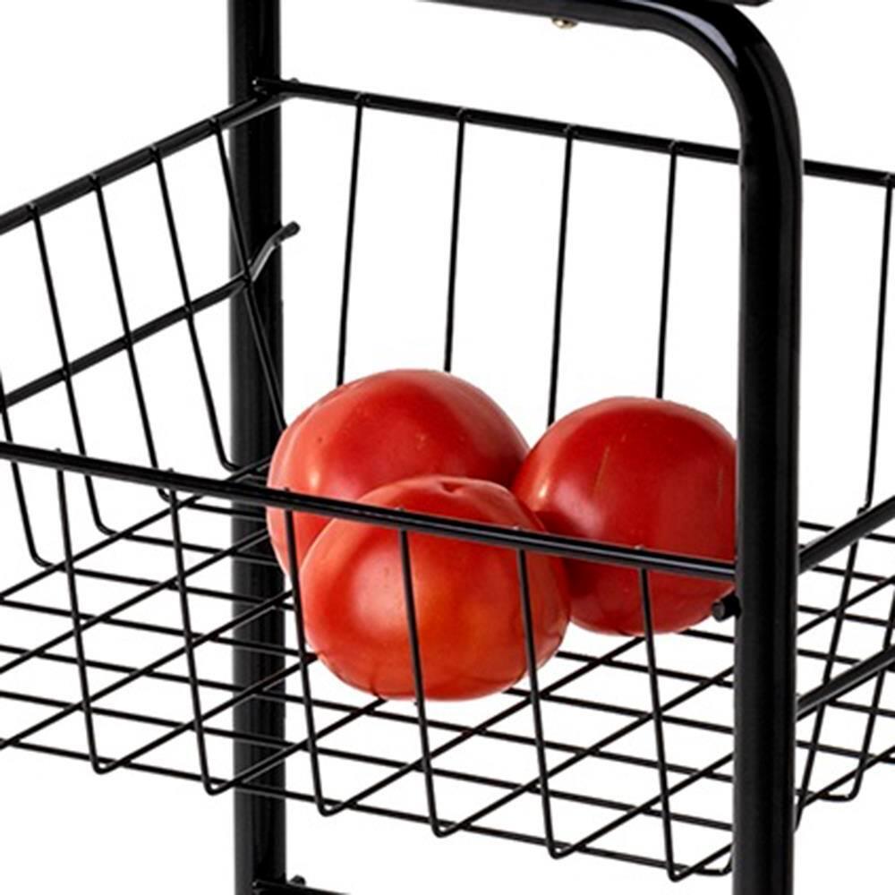 Fruteira Utimil com 3 Cestos - Preta - 4