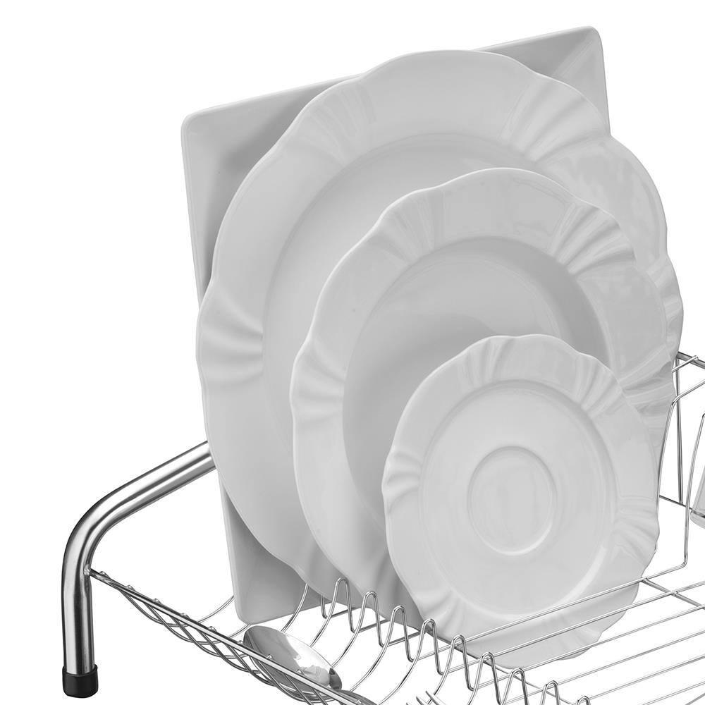 Escorredor de Louças para 16 Pratos Utimil em Aço Cromado - 4