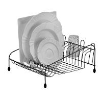 Escorredor de Louças para 12 Pratos Utimil em Aço Cromado - Preto - 2