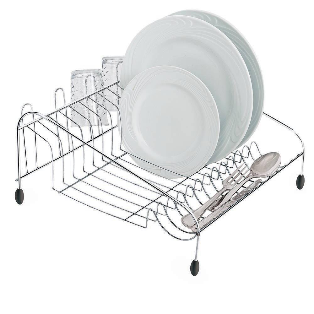 Escorredor de Louças para 12 Pratos Utimil em Aço Cromado - 1
