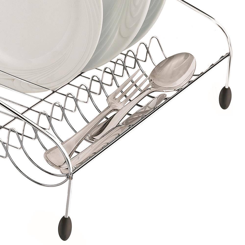 Escorredor de Louças para 12 Pratos Utimil em Aço Cromado - 3