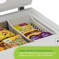 Freezer Horizontal 142L Consul CHA14AB Luz de LED Econômico Painel Eletrônico Gás Ecológico Branco - 9