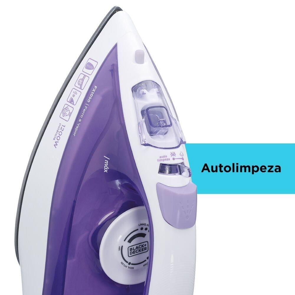Ferro a Vapor Black+Decker FX1050 1200W Base Antiaderente Spray Frontal Cabo Giratório - 7