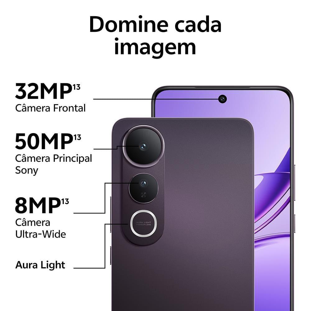 Smartphone JOVI V50 Lite 5G Preto Eclipse 256GB, 8GB RAM, Dimensity 6300, Tela AMOLED 6.77" 120Hz, Câmera Traseira 50MP, Android 15 e IP65 - 4