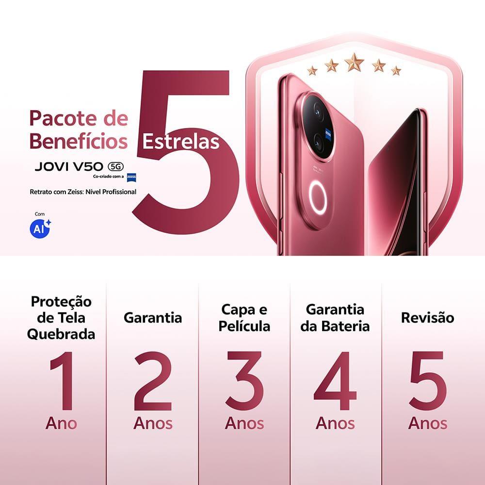 Smartphone JOVI V50 5G Vermelho Âncora 512GB, 12GB RAM, Snapdragon 7 Gen3, Tela 6.77” Amoled 120Hz, Câmera Dupla 50MP, Android 15 e IP69 - 9