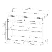 Balcão Nesher Simone Mendes com 2 Portas, 2 Gavetas e 1 Prateleira - 120cm de largura - Carvalho/Greige - 10