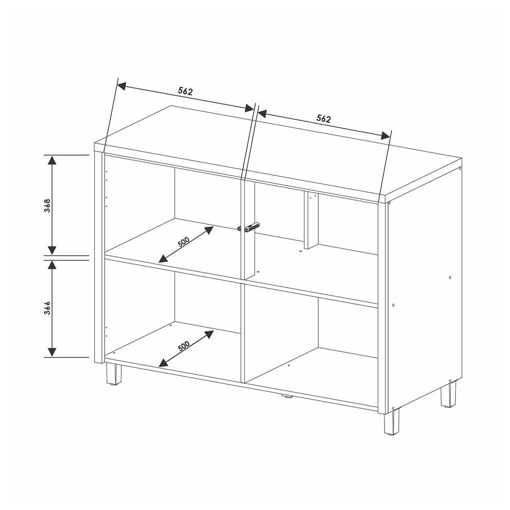 Balcão Nesher Condessa com 2 Portas e 1 Prateleira - 120cm de largura - Carvalho/Greige - 8