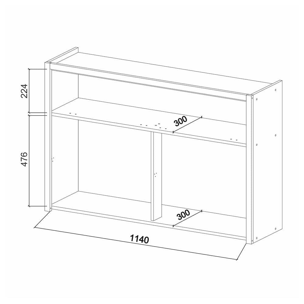 Armário Aéreo Nesher Condessa em MDF 15mm com 1 Porta Basculante e 1 Prateleira - 120cm de largura – Carvalho - 3