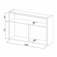 Armário Aéreo Nesher Condessa em MDF 15mm com 1 Porta Basculante e 1 Prateleira - 120cm de largura – Carvalho - 3