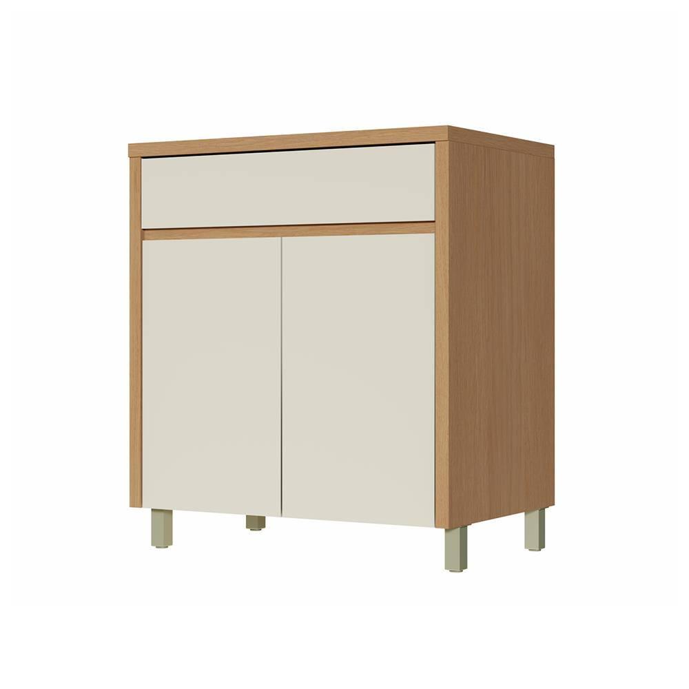 Balcão Nesher Condessa com 2 Portas, 1 Gaveta e 1 Prateleira - 80cm de largura - Carvalho/Greige - 1