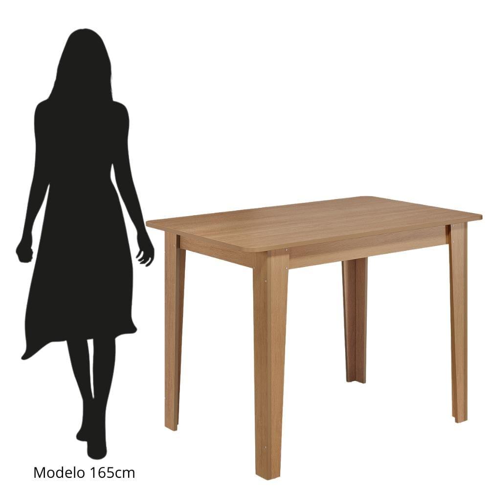 Conjunto de Mesa Sonetto Delta 110cm Tampo Mel Arredondado 4 Cadeiras Assento Revestido em Courino Design Moderno Seguro - 8