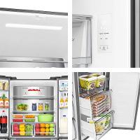 Geladeira 456L Hisense RQ5P470 Side By Side Multi Door Inverter Wi-Fi Metal Cooling Prateleiras de Vidro Inox - 7