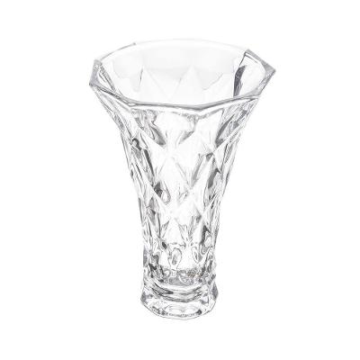 Vaso de Vidro Lyor Diamond 8x15cm Lapidado Alta Qualidade Versátil Elegante Incolor