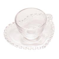 Xícara de Café com Pires Lyor Coração 80ml Cristal Design Romântico - 1
