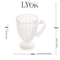 Xícara de Chá Lyor Pé Imperial 200ml Cristal Ecológico Design Clássico Elegante - 5