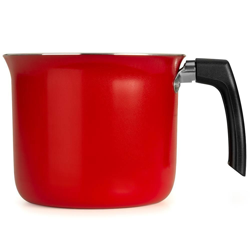 Leiteira Multiflon Essencial em Alumínio com Revestimento Interno Antiaderente e Cabo de Baquelite Vermelha – 1,2 L - 2