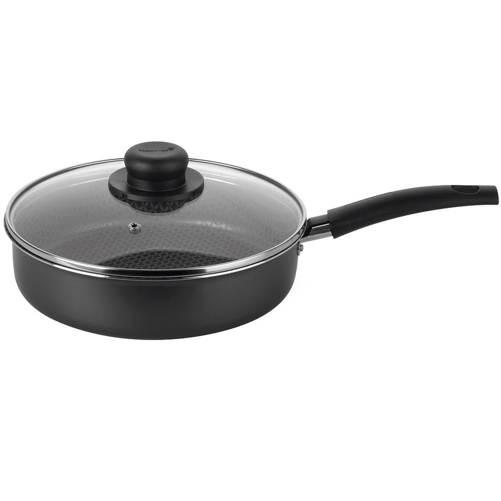 Frigideira Alta Multiflon em Alumínio com Revestimento Antiaderente e Tampa de Vidro com Saída de Vapor 22 cm – Grafite - 1