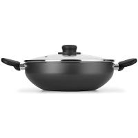 Frigideira Wok com Alças Multiflon em Alumínio com Revestimento Antiaderente e Tampa de Vidro com Saída de Vapor 28 cm - Grafite - 2