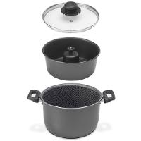 Conjunto Caçarola e Forma para Pudim Multiflon em Alumínio com Revestimento Antiaderente 7 Camadas, Tampa de Vidro e Alças em Baquelite – 24 cm - 3