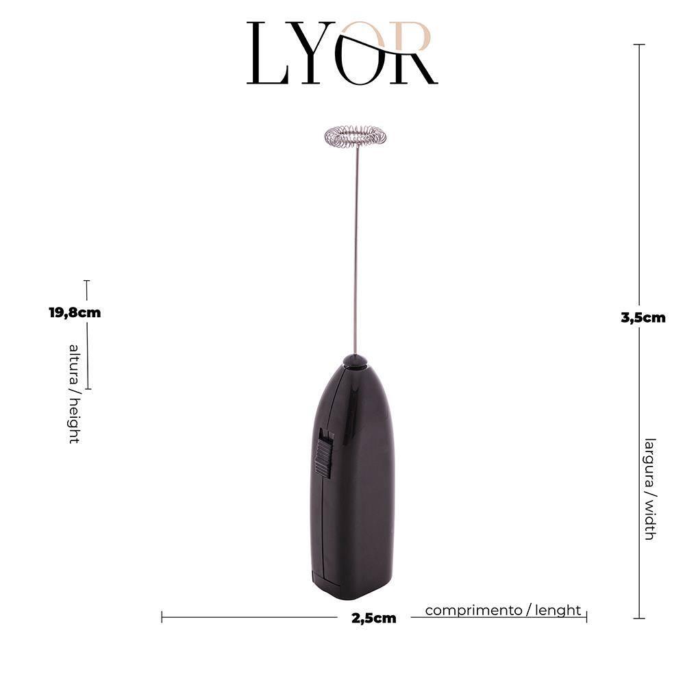 Mini Mixer Elétrico Lyor Inox Compacto Leve Fácil de Usar para Bebidas - 5