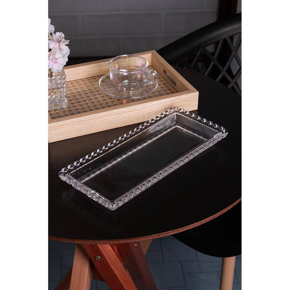 Travessa Cristal Lyor Coração 30X13X3 Retangular Incolor Elegante Versátil - 6