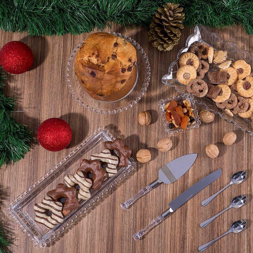 Travessa Cristal Lyor Coração 30X13X3 Retangular Incolor Elegante Versátil - 8