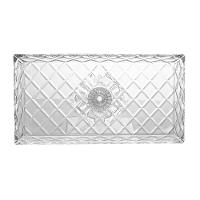 Travessa Cristal Lyor Deli Diamond com Pé 34,5cm Elegante Versátil Requintada Incolor
